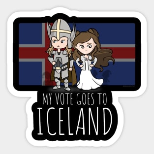 Lars & Sigrit. I Vote for Iceland Sticker